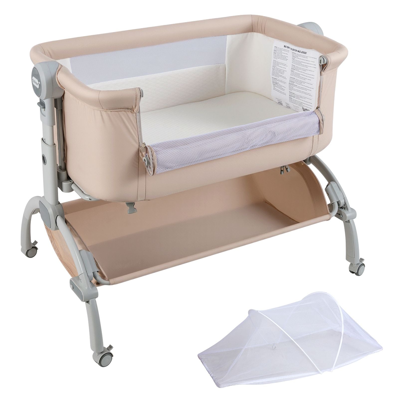 Baby Bassinet Bedside Sleeper with 7-Height Adjustment for Newborns