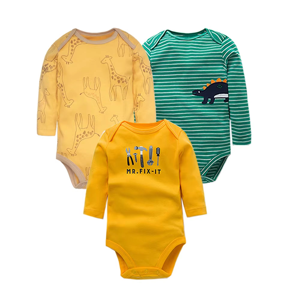 3/4/5PCS Baby Boys Girls Bodysuits Long Sleeve Stripe 100% Cotton Baby Clothes 0-24 Month Newborn Body Bebe Jumpsuit Clothing