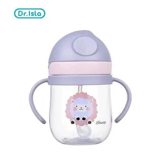MAMIJOY 2PCS 250ML Baby Learning Drinking Cup With Gravity Ball&Handle&Scale Leak-proofHeat Resistance Newborn Water Cup BY01