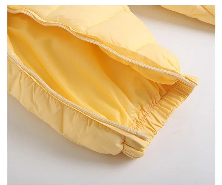 Baby jumpsuit winter new plush and thick hooded down climbing suit for babies to go out and hug clothes, newborn cotton jacket