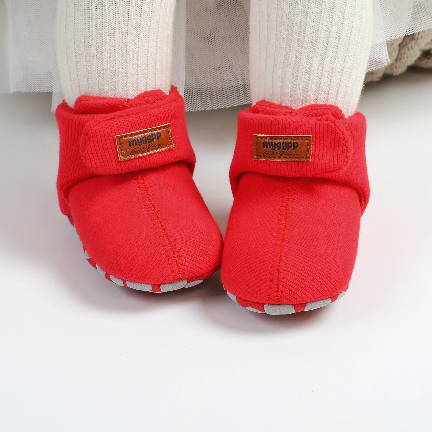 Newborn Baby Boy Girl Soft Fleece Booties Stay On Infant Slippers Socks Shoe Non Skid Gripper Toddler First Walkers Winter Ankle