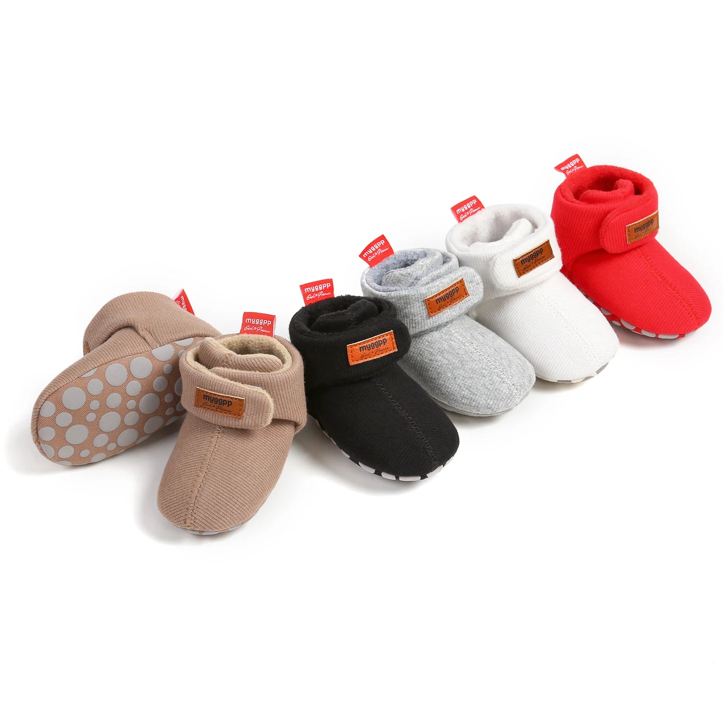 Newborn Baby Boy Girl Soft Fleece Booties Stay On Infant Slippers Socks Shoe Non Skid Gripper Toddler First Walkers Winter Ankle