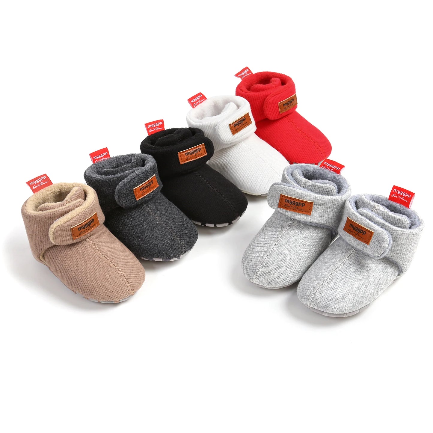 Newborn Baby Boy Girl Soft Fleece Booties Stay On Infant Slippers Socks Shoe Non Skid Gripper Toddler First Walkers Winter Ankle