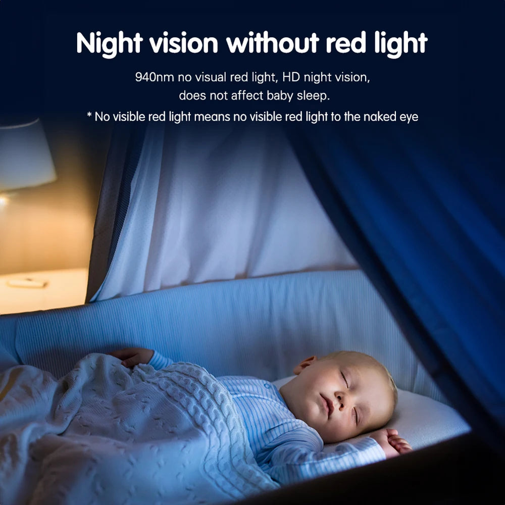 Tuya Smart WiFi Baby Cry Sound Detection Audio Video Baby Monitor PTZ Infrared 5Inch Monitor Camera 1080P Phone APP Remote View