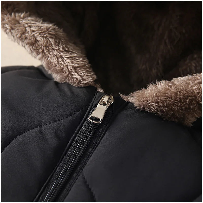 Boys New born baby clothes Autumn Winter Fleece-Lined Hooded Romper Pants Perfect for Outdoor toddler girl little girls clothing