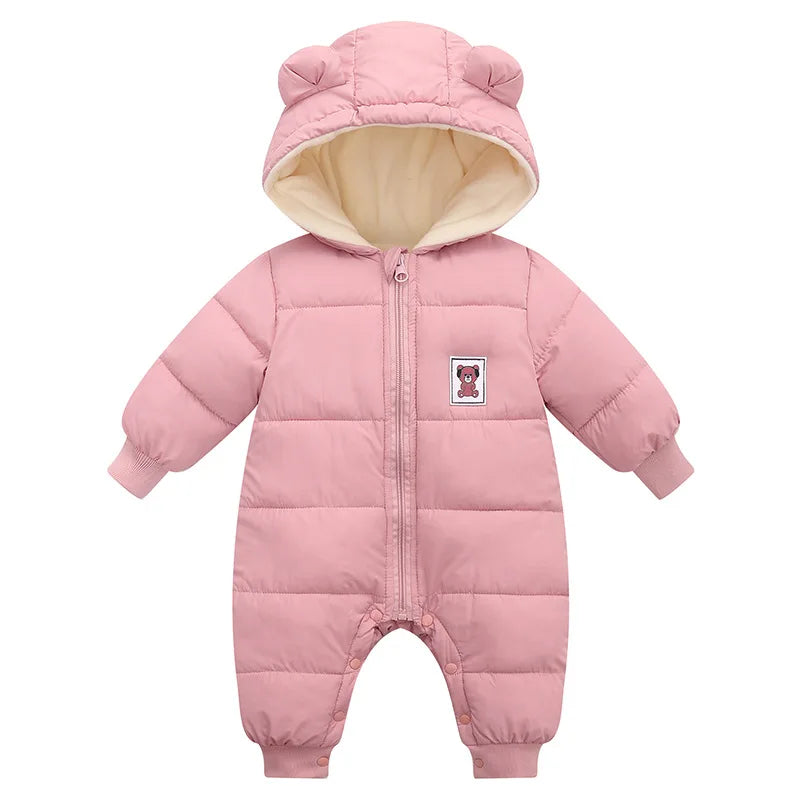 Baby's jumpsuit Baby Girls Clothes Newborn Winter Thick Rompers Infant Costume Coat Plus velvet Toddler Romper 0-3T boys Romper