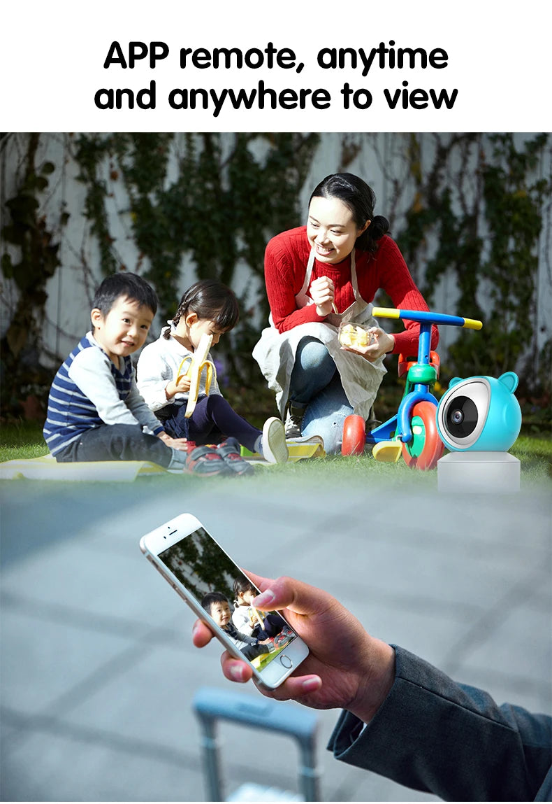 Tuya Smart WiFi Baby Cry Sound Detection Audio Video Baby Monitor PTZ Infrared 5Inch Monitor Camera 1080P Phone APP Remote View