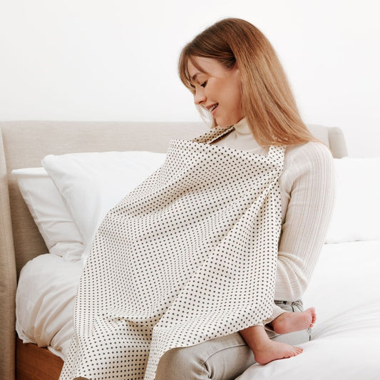 Breastfeed Apron - Grey Stars-0