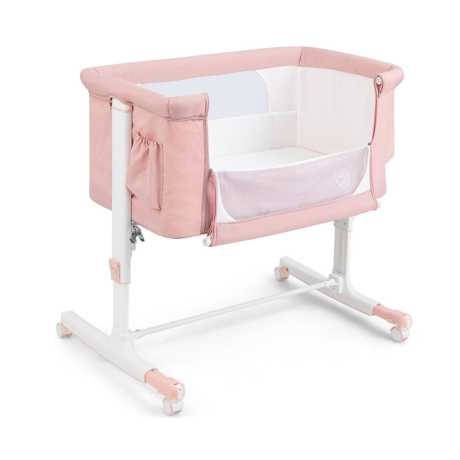 3-In-1 Adjustable Baby Bedside Bassinet with Mattress