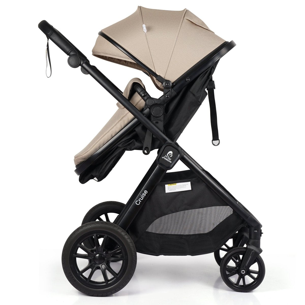 For Your Little One Cruise 3 In 1 Travel System With i-Size Car Seat - Dune Beige (Free Cupholder And Seat Liner Included!)-3
