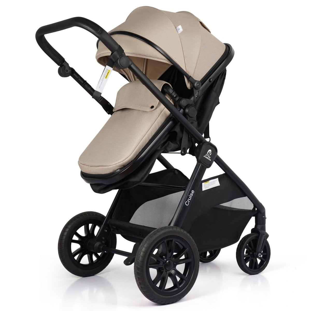 For Your Little One Cruise 3 In 1 Travel System With i-Size Car Seat - Dune Beige (Free Cupholder And Seat Liner Included!)-2