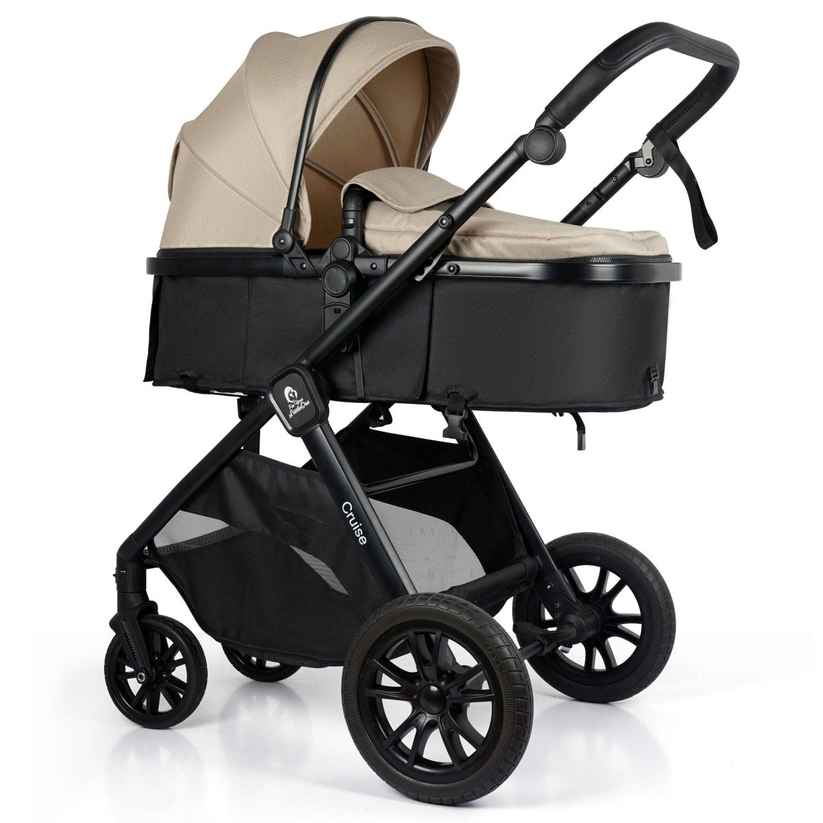 For Your Little One Cruise 3 In 1 Travel System With i-Size Car Seat - Dune Beige (Free Cupholder And Seat Liner Included!)-1