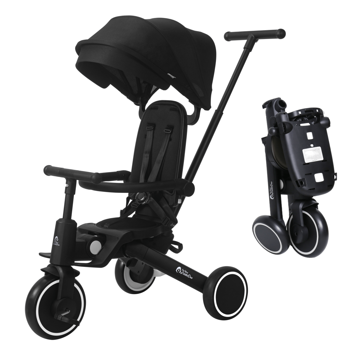 Foryourlittleone Xplor 6 in 1 Foldable Trike - Jet Black (10m-5y)-0