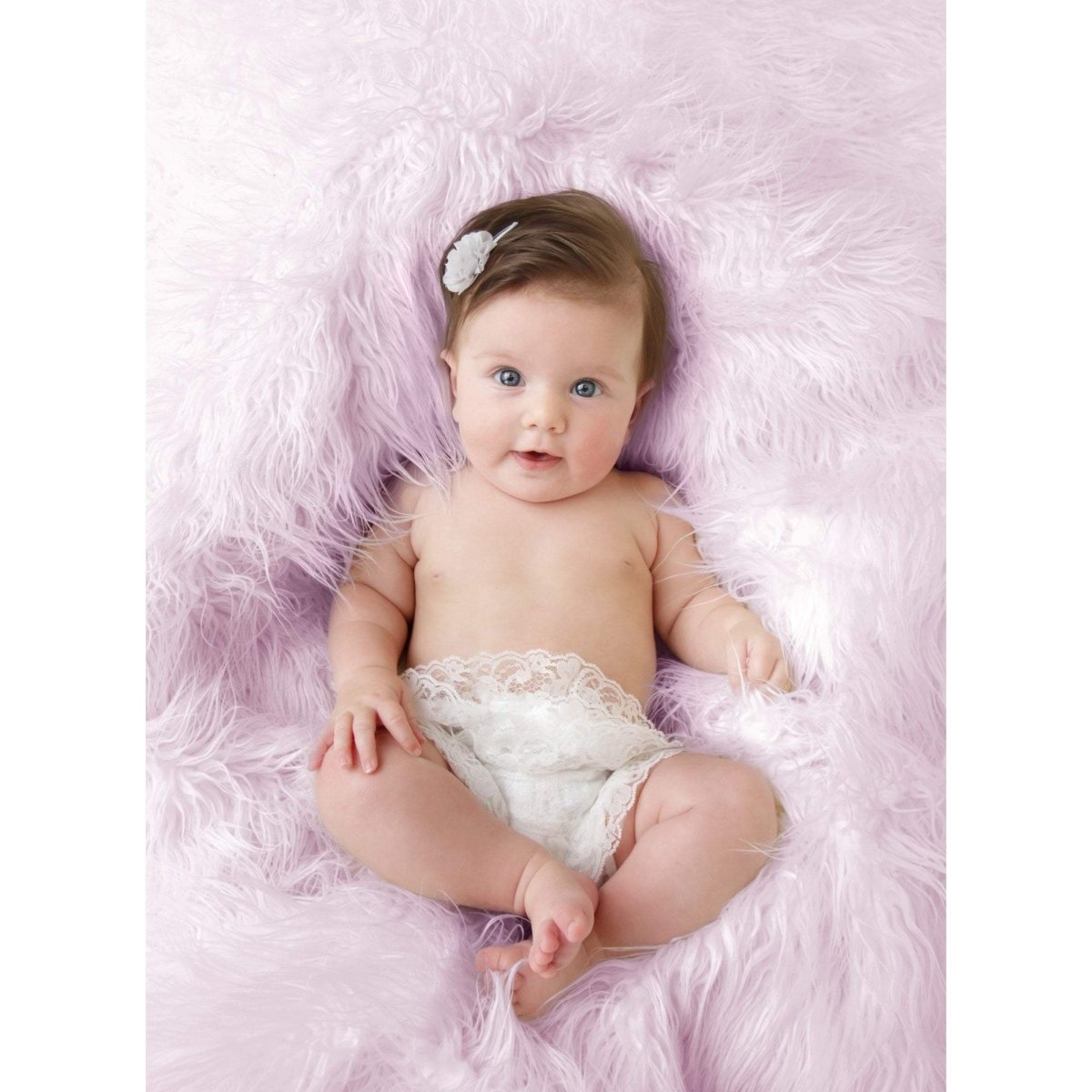 Luxury Faux Fur Baby Blanket - Pink-3