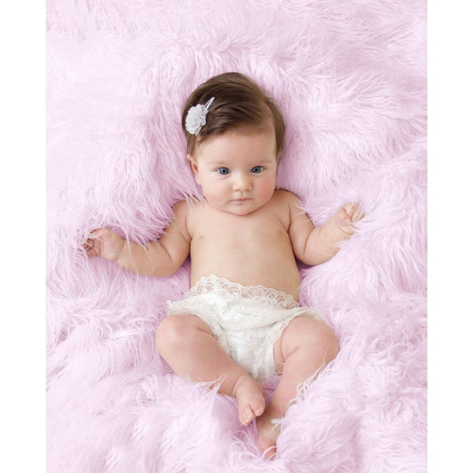 Luxury Faux Fur Baby Blanket - Pink-0
