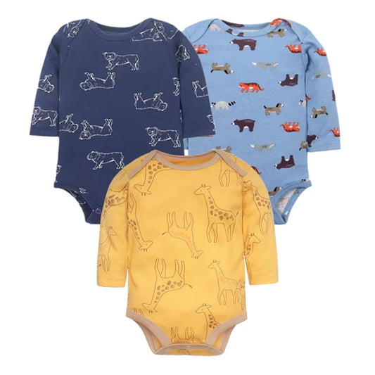 3/4/5PCS Baby Boys Girls Bodysuits Long Sleeve Stripe 100% Cotton Baby Clothes 0-24 Month Newborn Body Bebe Jumpsuit Clothing
