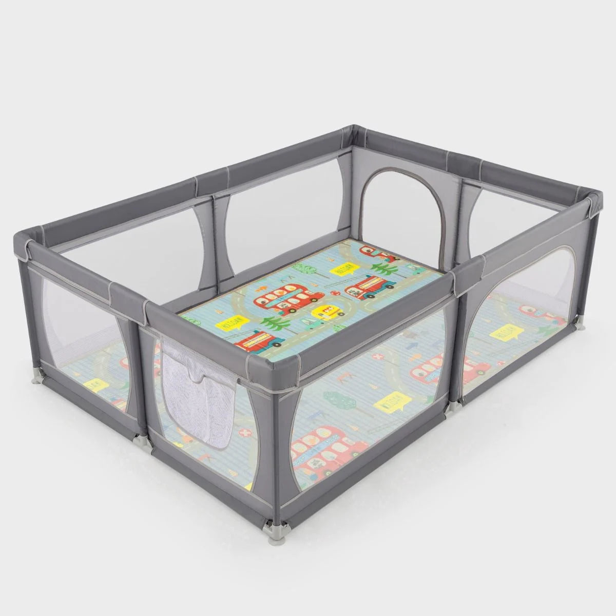 Baby Playpen with Mat and 4 Pull Rings