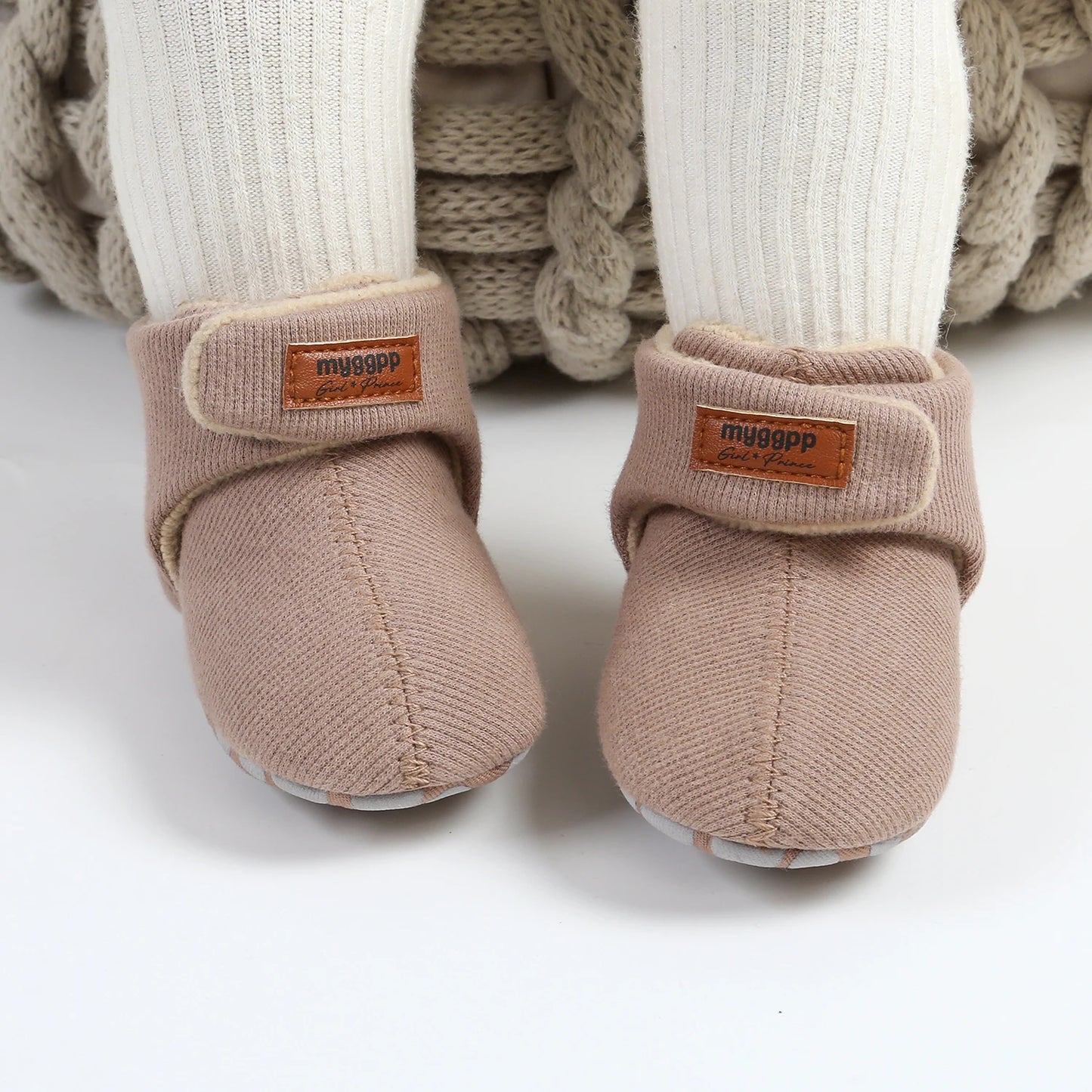 Newborn Baby Boy Girl Soft Fleece Booties Stay On Infant Slippers Socks Shoe Non Skid Gripper Toddler First Walkers Winter Ankle