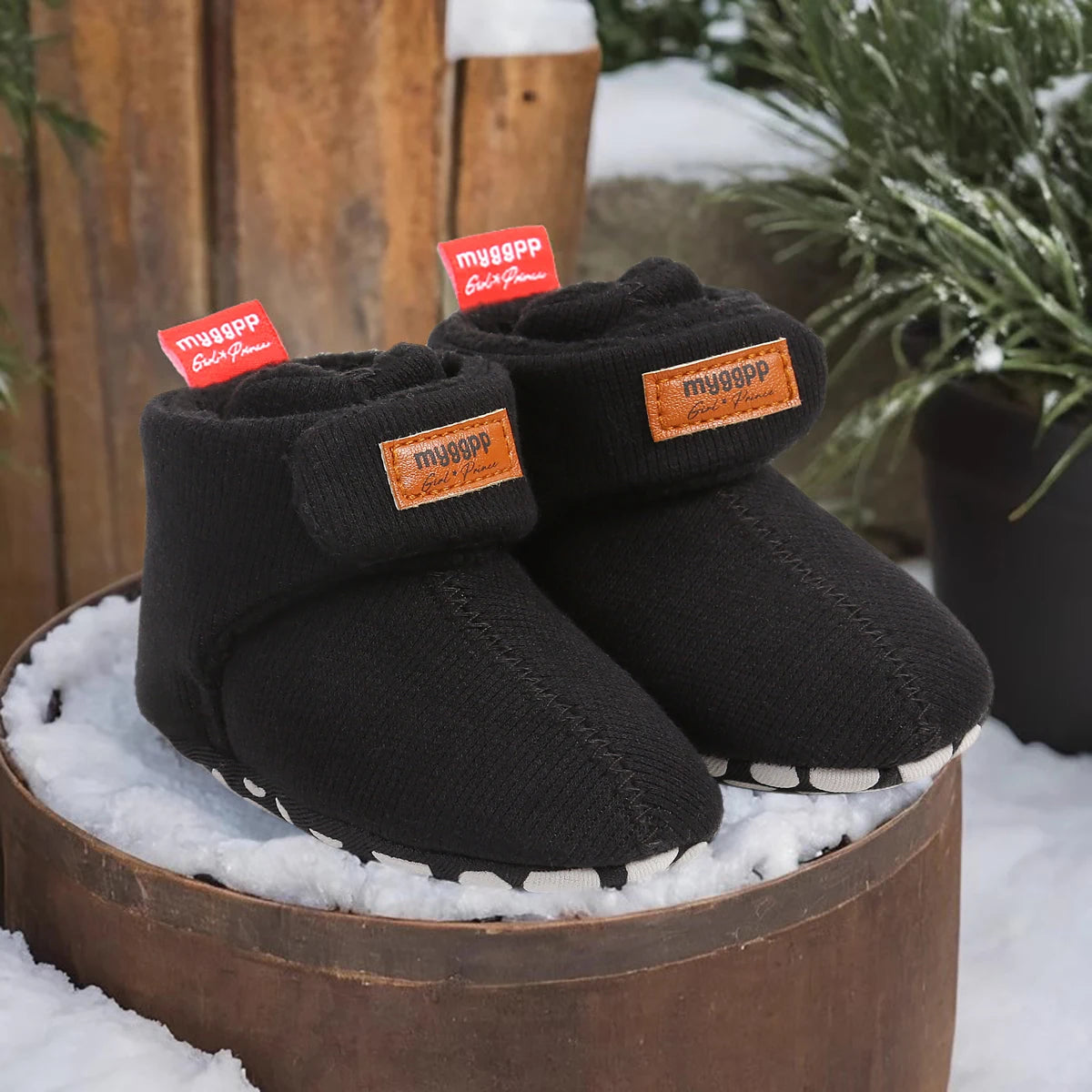 Newborn Baby Boy Girl Soft Fleece Booties Stay On Infant Slippers Socks Shoe Non Skid Gripper Toddler First Walkers Winter Ankle