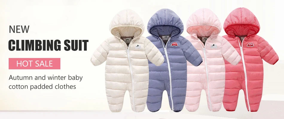 Baby's jumpsuit Baby Girls Clothes Newborn Winter Thick Rompers Infant Costume Coat Plus velvet Toddler Romper 0-3T boys Romper