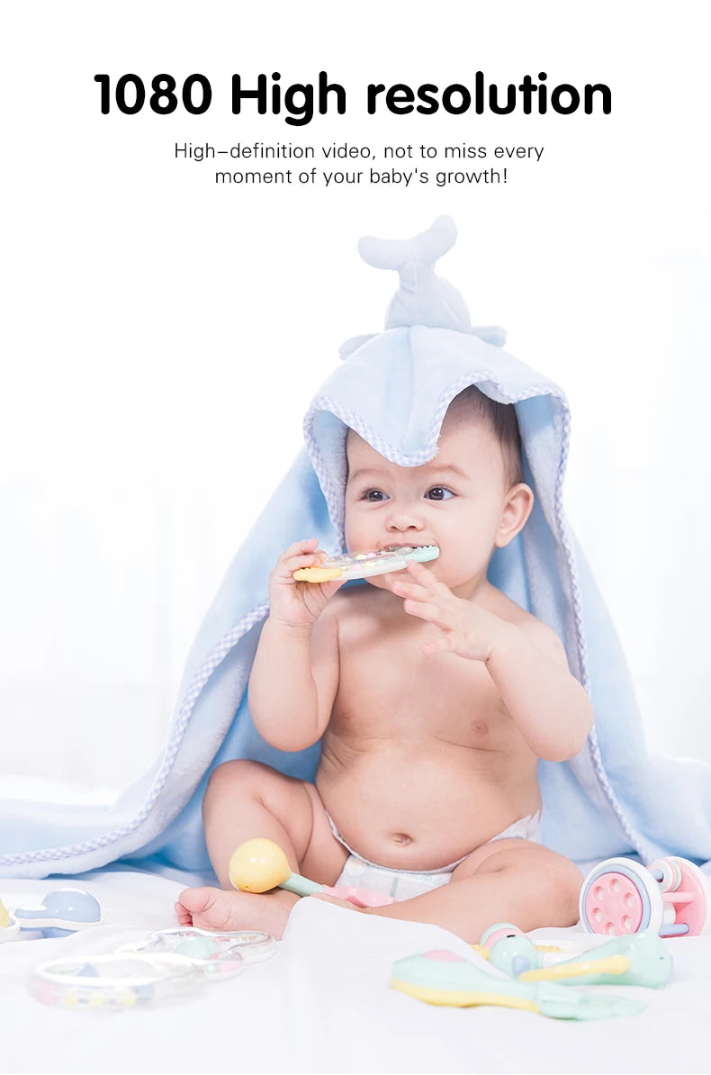 Tuya Smart WiFi Baby Cry Sound Detection Audio Video Baby Monitor PTZ Infrared 5Inch Monitor Camera 1080P Phone APP Remote View