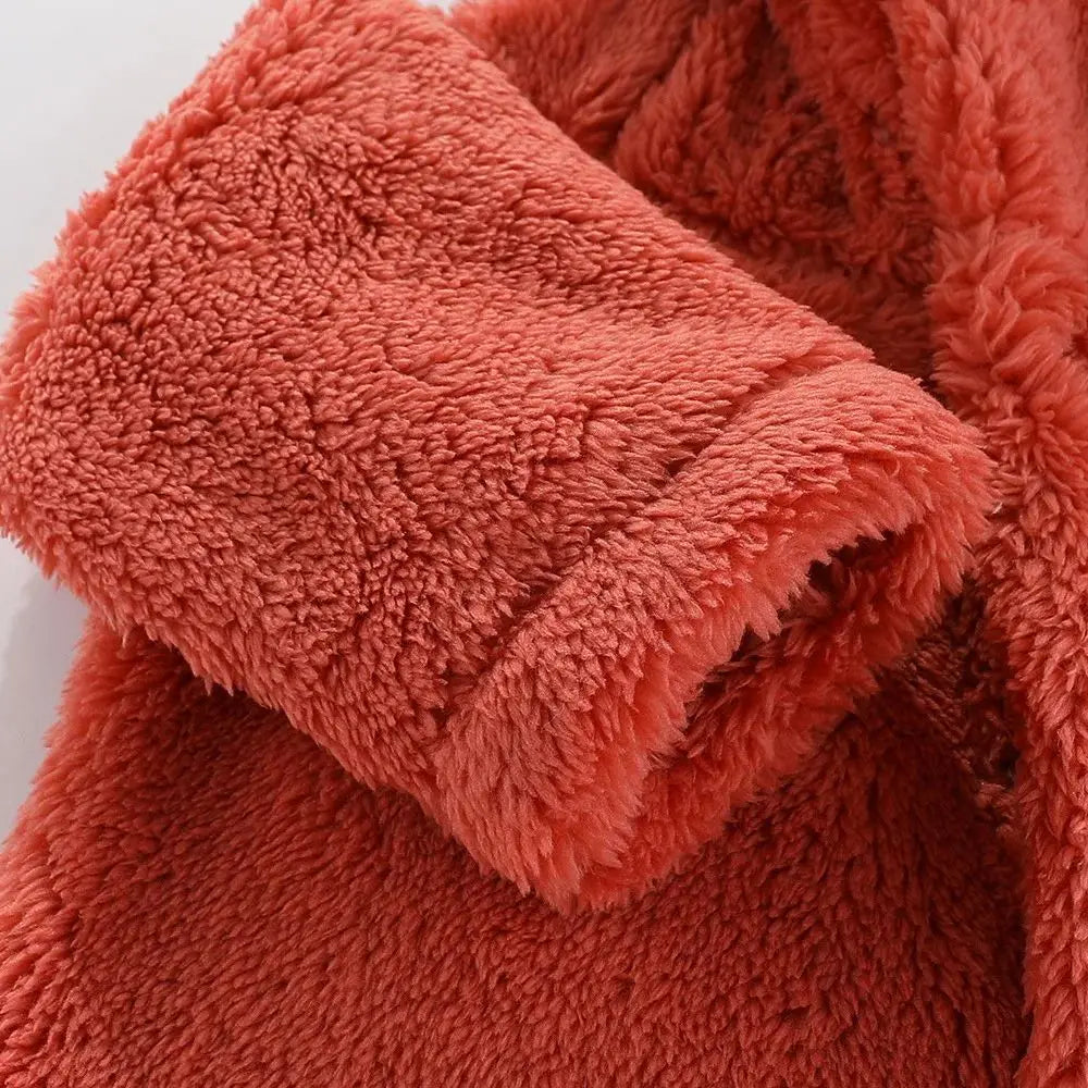 2025 Winter 0-12M Newborn Baby Girls Boys Warm Fleece Bear Ear Romper Jumpsuit Thick Cozy Multi-Color Infant Hooded Jumpsuit