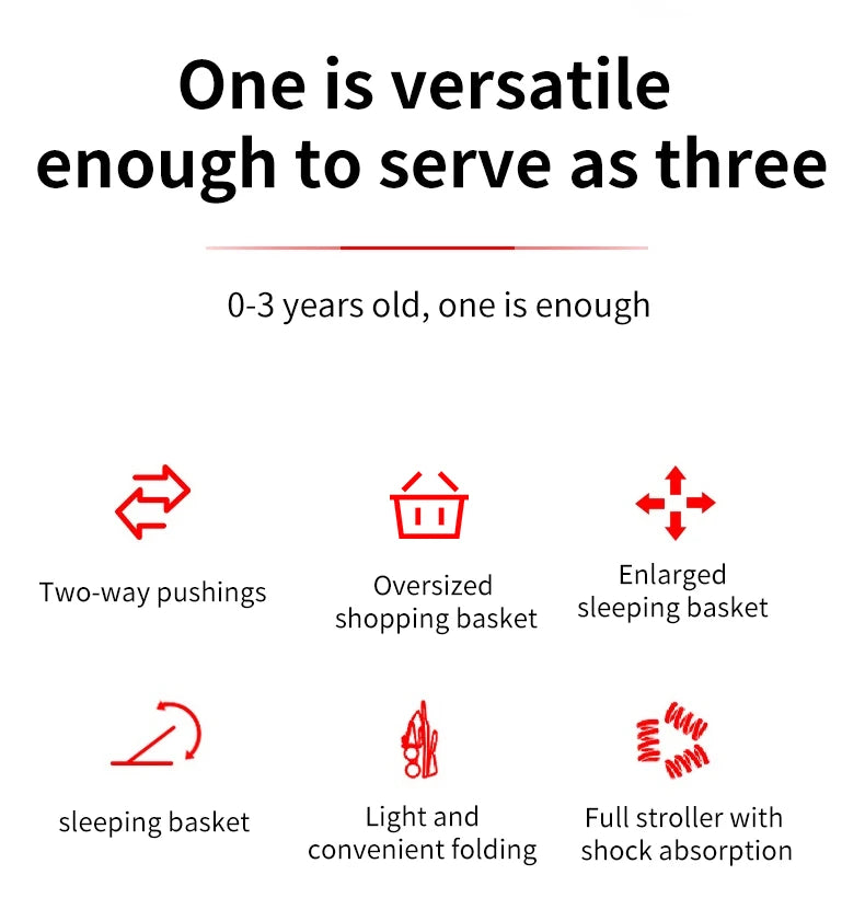 Baby Stroller lightweight strollers 3 in 1 Stroller Baby Walker Baby Trolley 588 Baby Stroller Car for Newborn Baby Travel pram