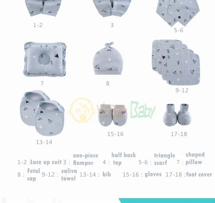 18/21pcs Newborn Clothes Baby Gift Pure Cotton Baby Set 0-6 Months Summer Autumn And Winter Kids Clothes Suit Unisex Without Box