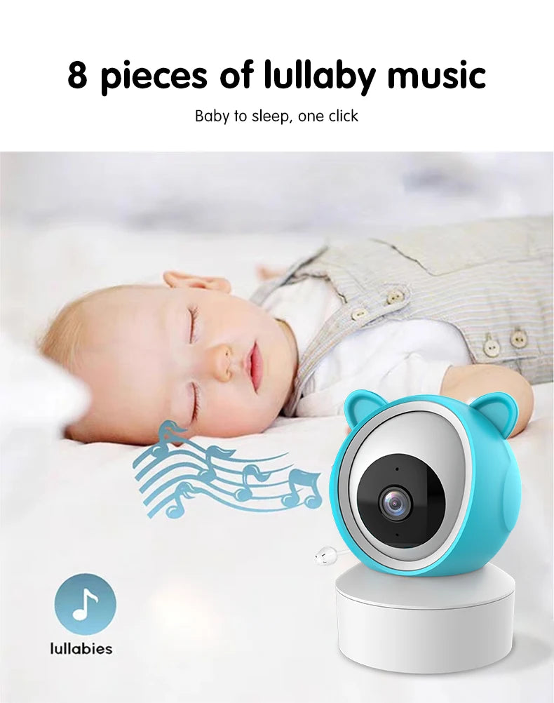 Tuya Smart WiFi Baby Cry Sound Detection Audio Video Baby Monitor PTZ Infrared 5Inch Monitor Camera 1080P Phone APP Remote View