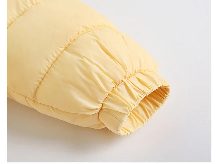 Baby jumpsuit winter new plush and thick hooded down climbing suit for babies to go out and hug clothes, newborn cotton jacket