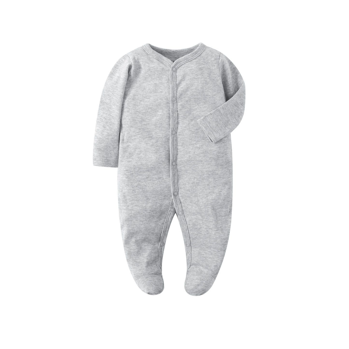 Newborn Footed Pajamas Zipper Girl and Boy Romper Long Sleeve Jumpsuit Cotton Solid White Fashion 0-12 Months Baby Clothes
