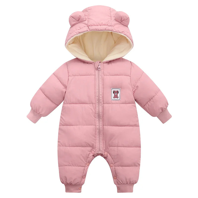 Baby's jumpsuit Baby Girls Clothes Newborn Winter Thick Rompers Infant Costume Coat Plus velvet Toddler Romper 0-3T boys Romper