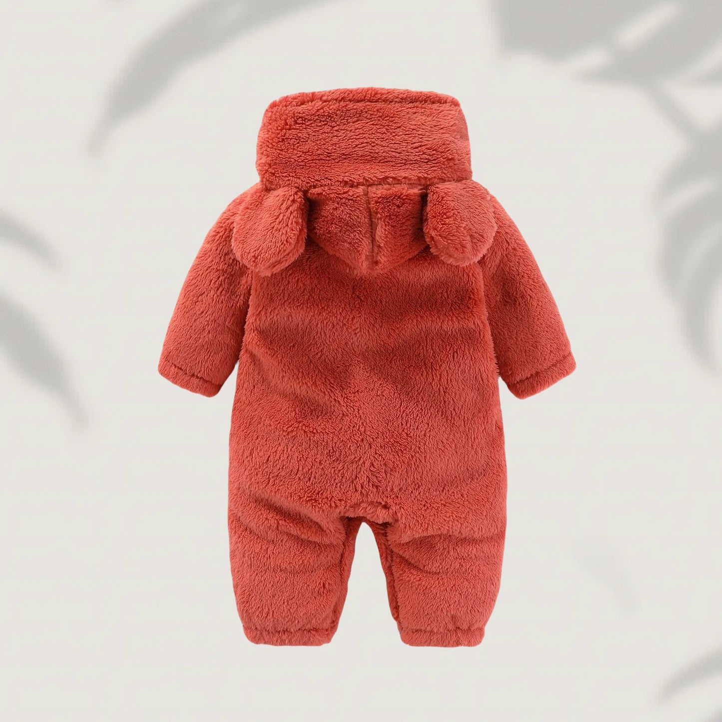2025 Winter 0-12M Newborn Baby Girls Boys Warm Fleece Bear Ear Romper Jumpsuit Thick Cozy Multi-Color Infant Hooded Jumpsuit