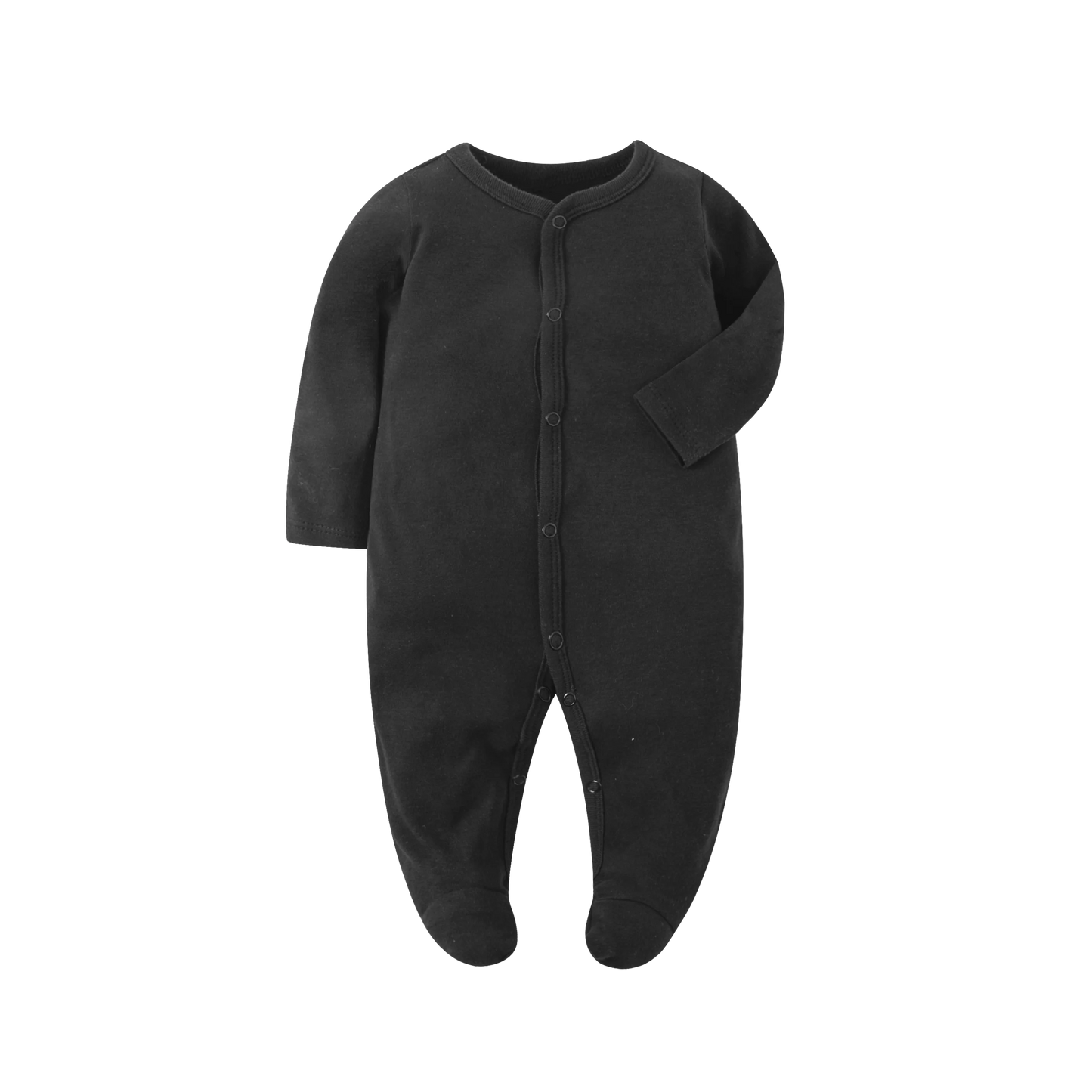 Newborn Footed Pajamas Zipper Girl and Boy Romper Long Sleeve Jumpsuit Cotton Solid White Fashion 0-12 Months Baby Clothes