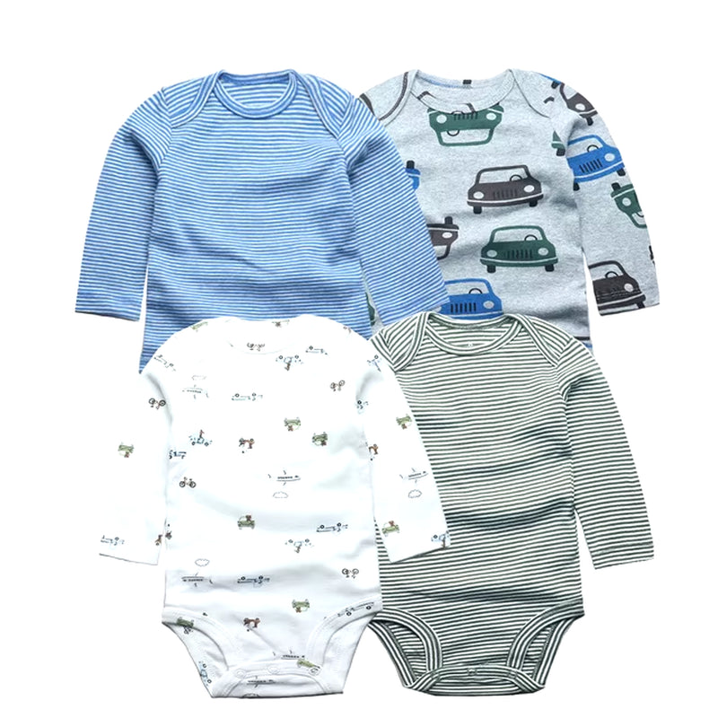 3/4/5PCS Baby Boys Girls Bodysuits Long Sleeve Stripe 100% Cotton Baby Clothes 0-24 Month Newborn Body Bebe Jumpsuit Clothing