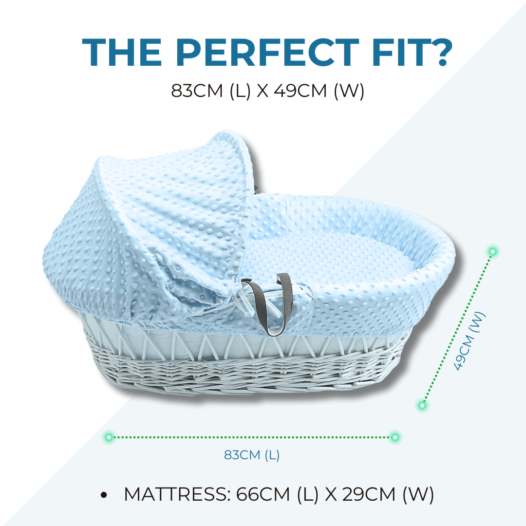 White Dimple White Wicker Baby Moses Basket With Stand-4
