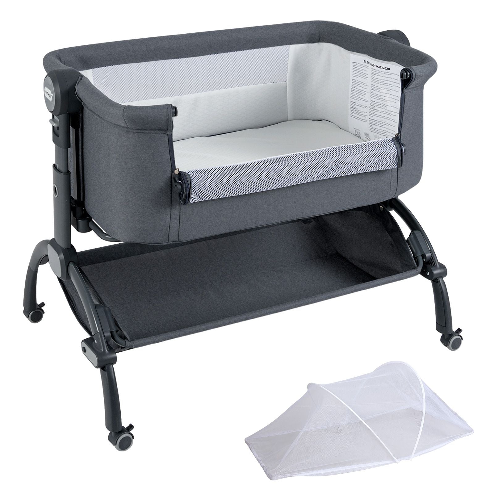 Baby Bassinet Bedside Sleeper with 7-Height Adjustment for Newborns