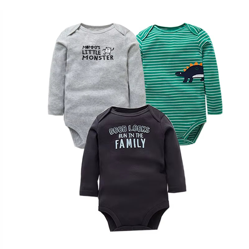 3/4/5PCS Baby Boys Girls Bodysuits Long Sleeve Stripe 100% Cotton Baby Clothes 0-24 Month Newborn Body Bebe Jumpsuit Clothing
