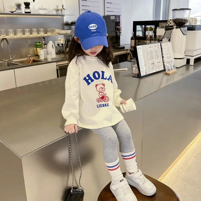 Fashion Baby Girl Boy Cotton Clothes Set Cartoon Bear Sweatshirt+Legging Pant 2Pcs Infant Toddler Hoodie Set Baby Clothes