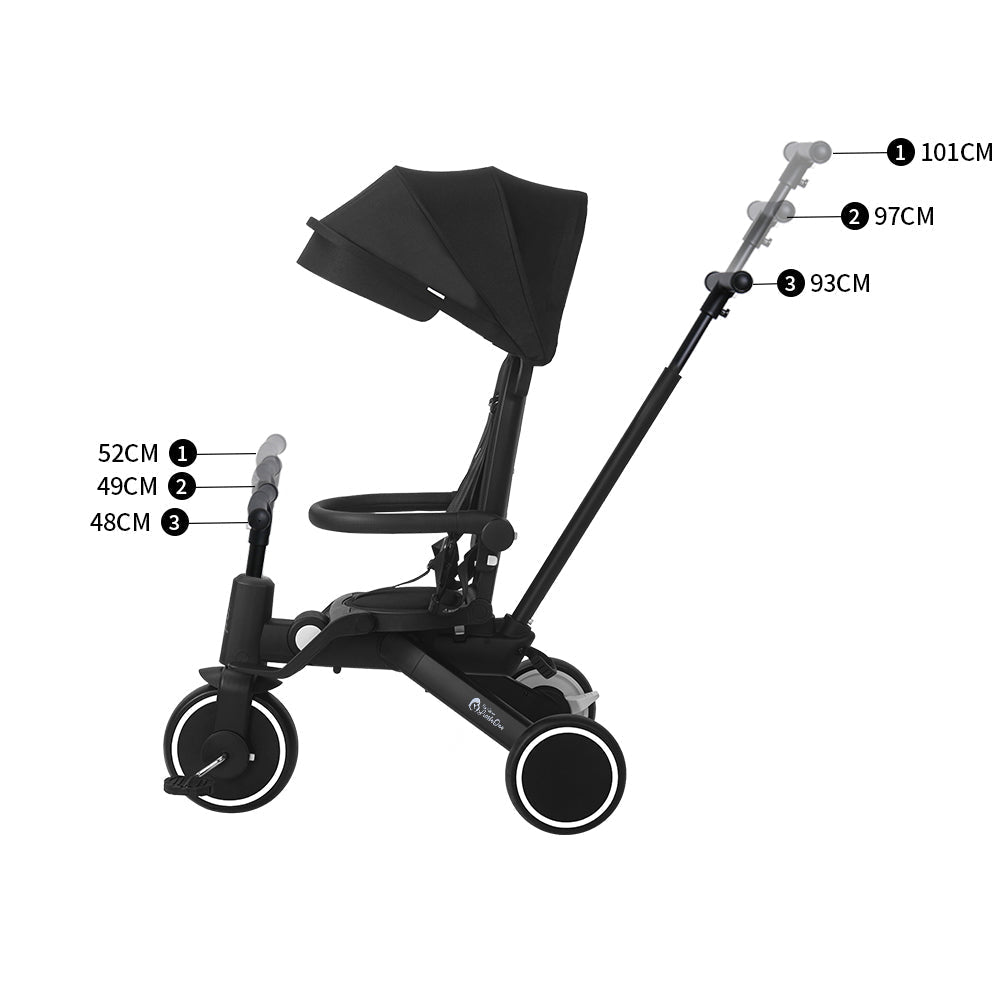 Foryourlittleone Xplor Foldable Trike - Jet Black (2025) - Clearance "Grade A Return"-2
