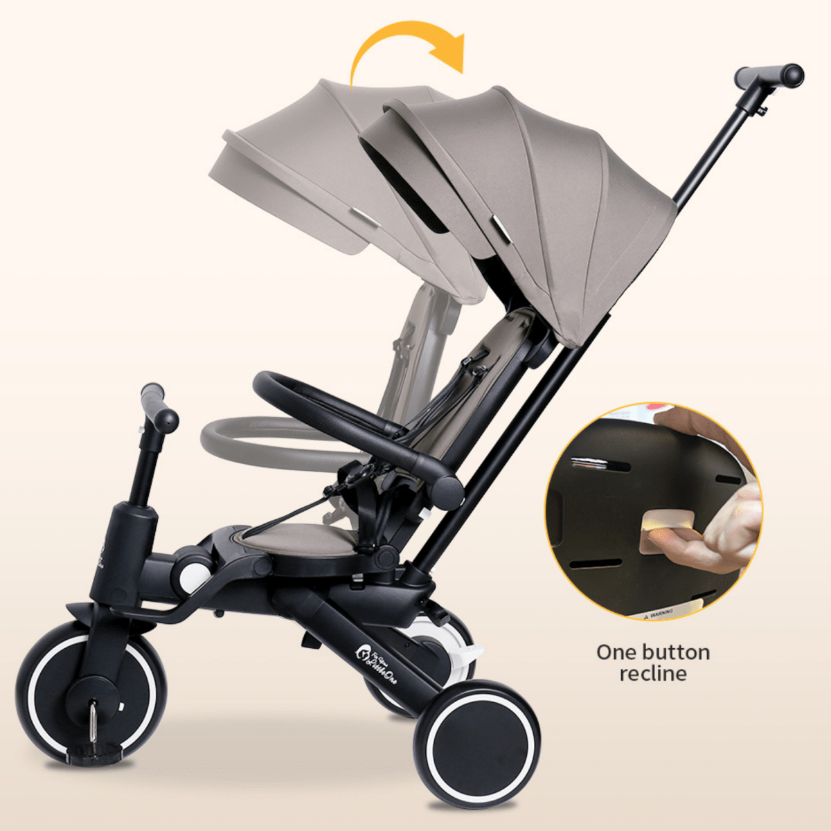 Foryourlittleone Xplor Plus 6 in 1 Foldable Trike - Pastel Pink (10m-5y)-3