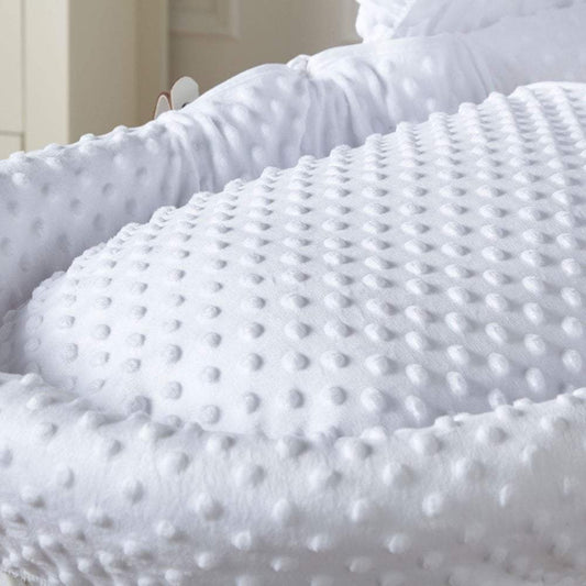 White Dimple Moses Basket Bedding Set-0